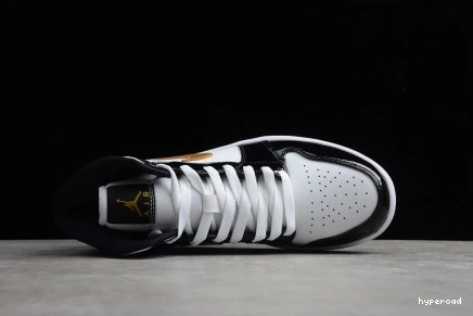 Hyperoad 1 Black Jordan Gold White Mid Patent Air 0807